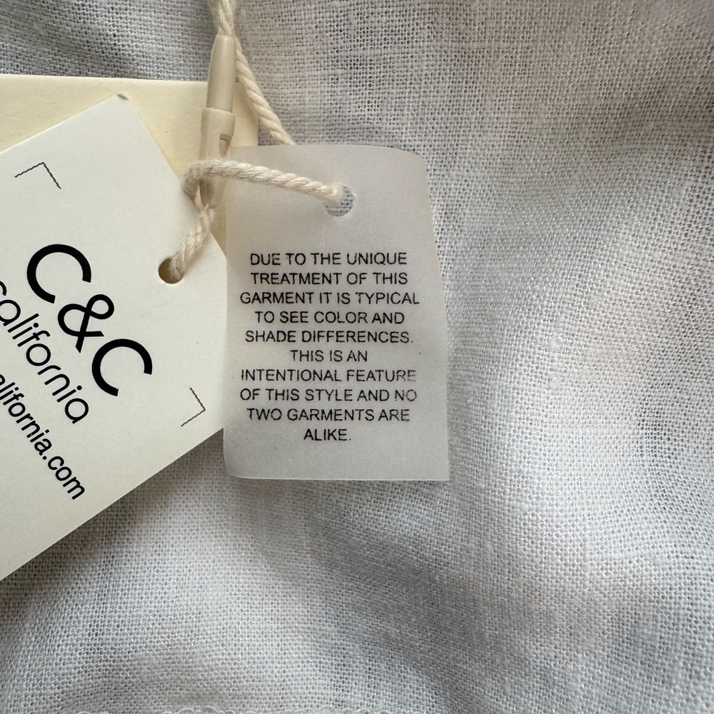 NWT C&C California Linen Blend Striped Jumpsuit Green & White Large‎ 89r01027t - Picture 15 of 16